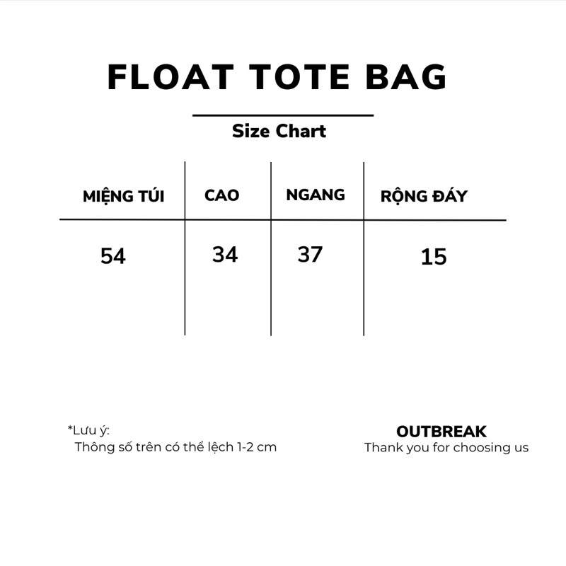 OUTBREAK - TÚI XÁCH CHẦN BÔNG DÀY *FLOAT TOTE BAG*