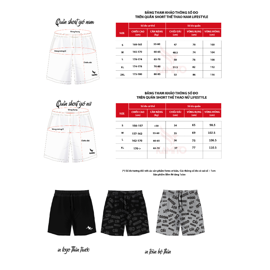 QUẦN SHORT GIÓ NAM Kamito 88% Polyester chống nhăn tốt cao cấp SCM22.13