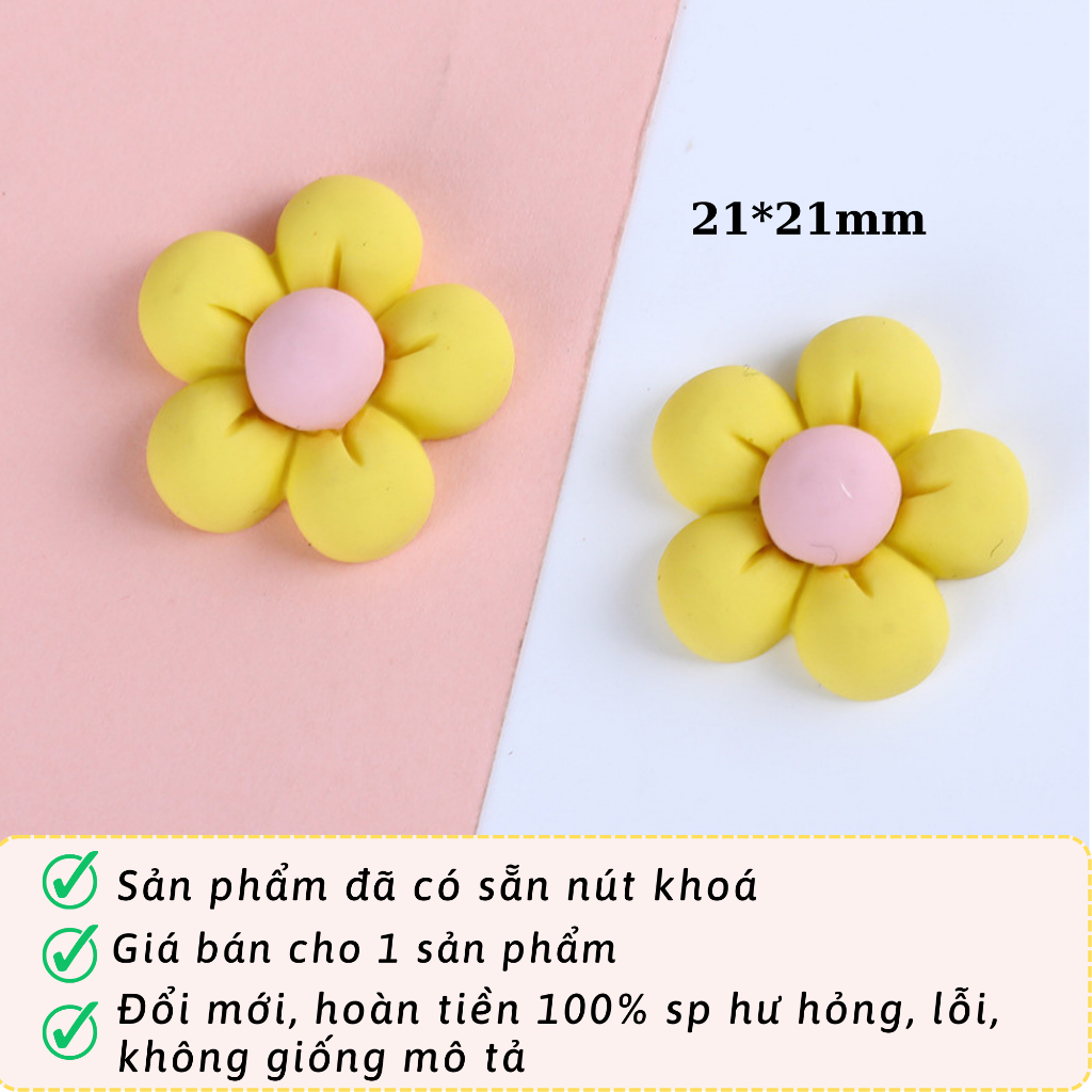 Jibbitz Crocs, Charm, Sticker Dép Hình Hoa Nhiều Màu Xinh Xắn HQ88