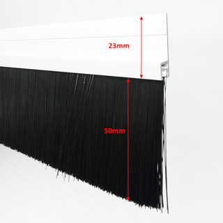 Ron lấp khe hở chân cửa sợi chổi chân đế nhôm H50 x 1m (Trắng)