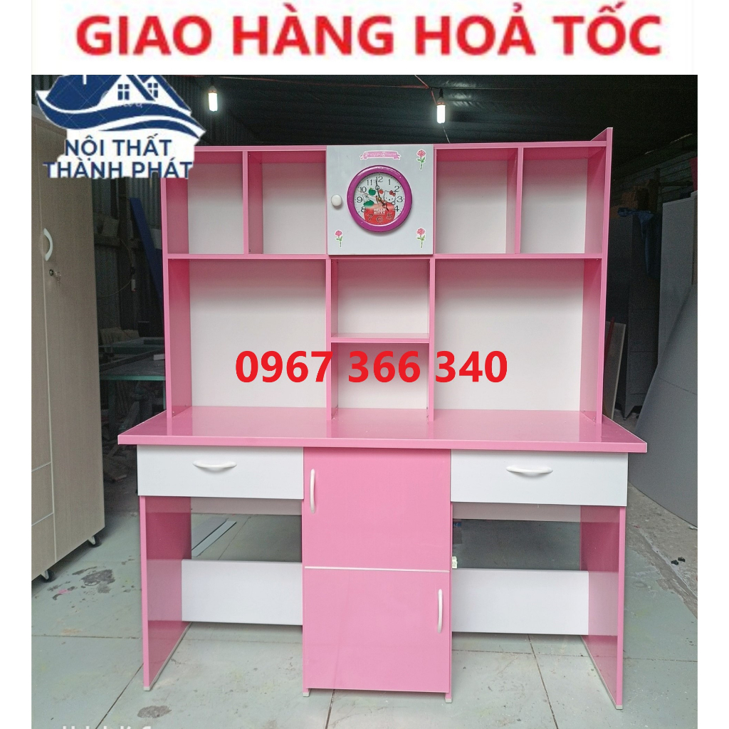 Bàn Học Sinh Đôi Màu Hồng Cho Bé Gái, Bàn Học Sinh Nhựa Đài Loan Liền Kệ GIAO NHANH CHÓNG