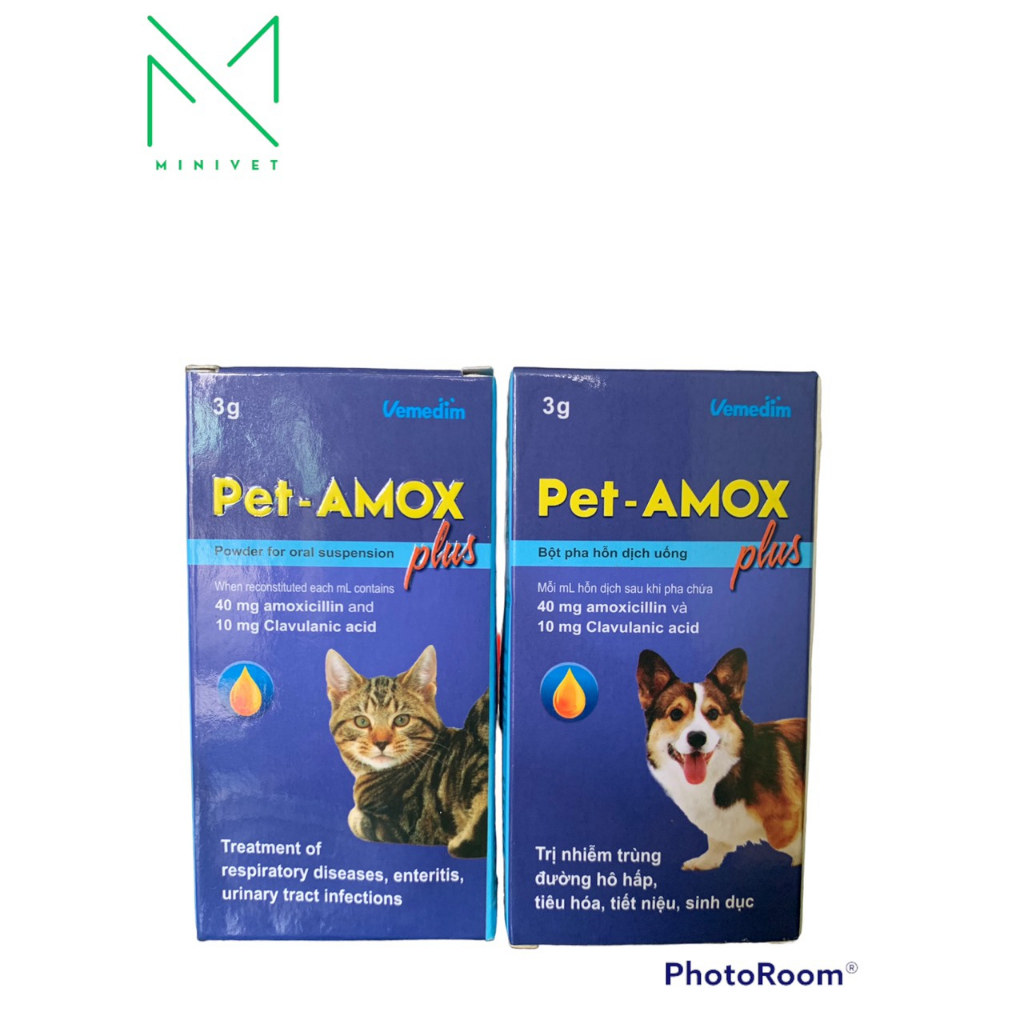 Pet Amox - Kháng sinh phổ rộng cho chó mèo 3g