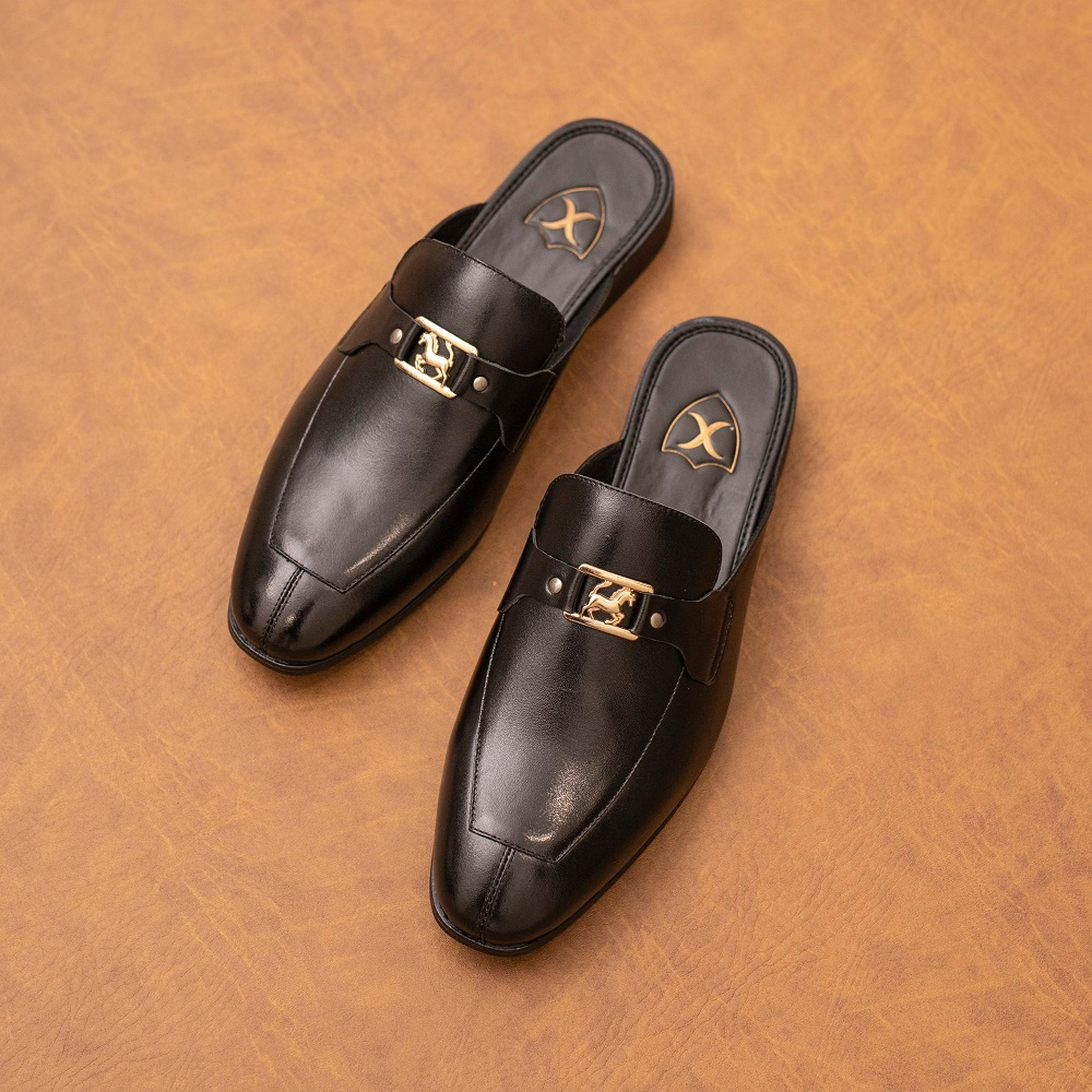 Giày sục nam da bò nappa cao cấp mặt đai kim loại mặt con ngựa cực sang chảnh - Bảo hành 12 tháng S015