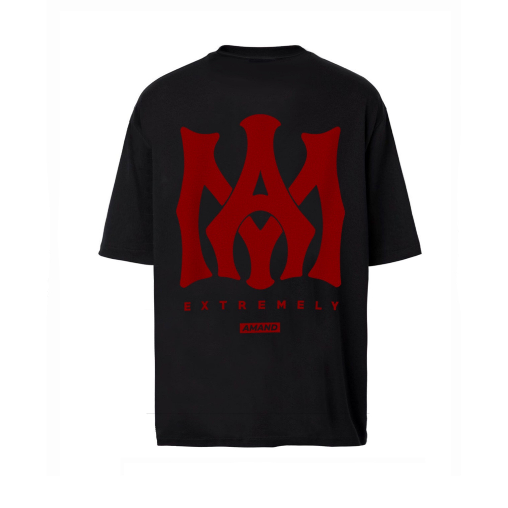 Áo phông Amand Unisex Charming Red T-Shirt - Black