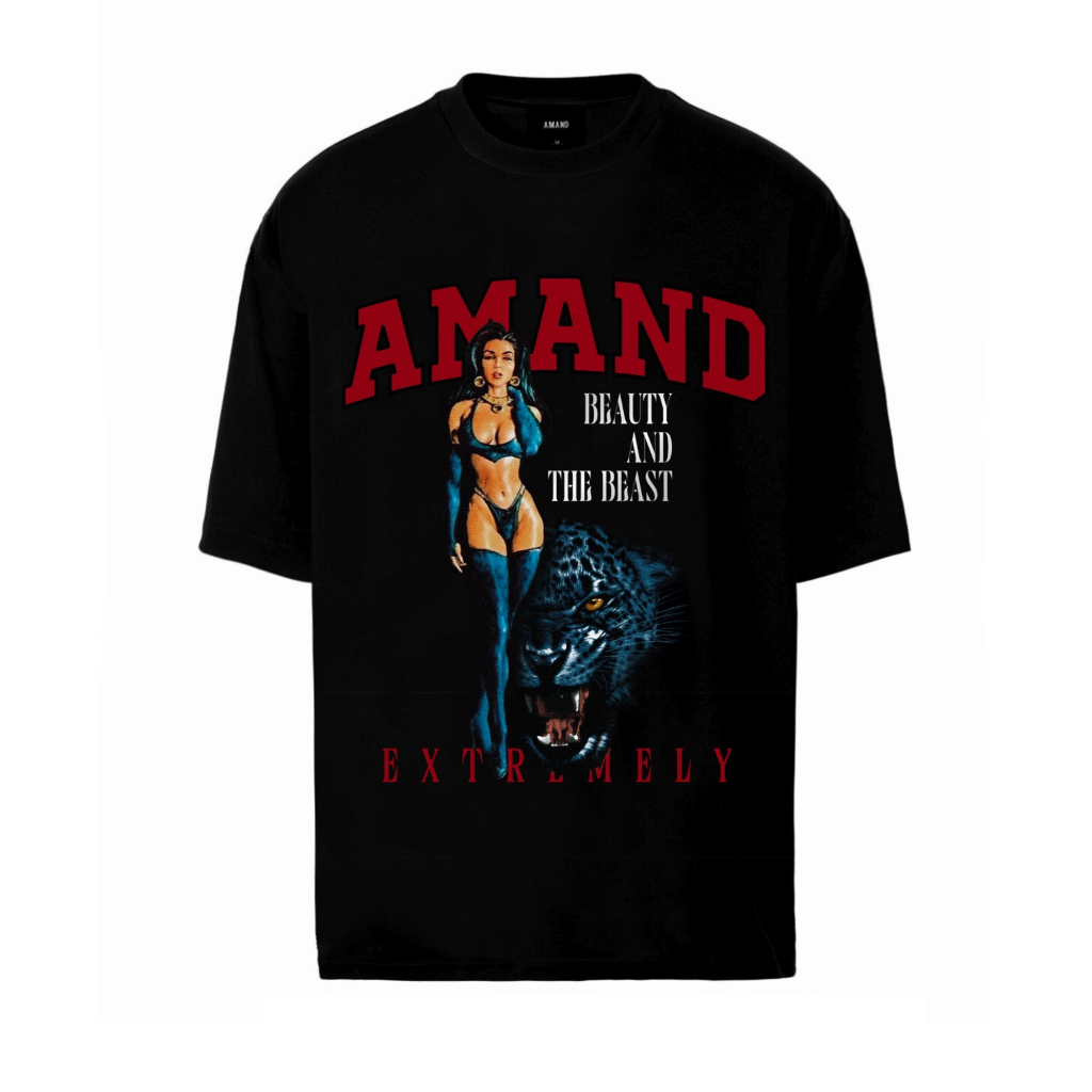 Áo phông Amand Unisex Charming Red T-Shirt - Black