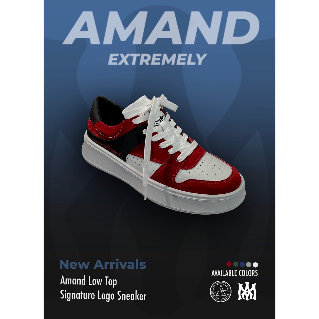 Giày thể thao Amand Low Top Signature Logo Sneaker - GD004/Red