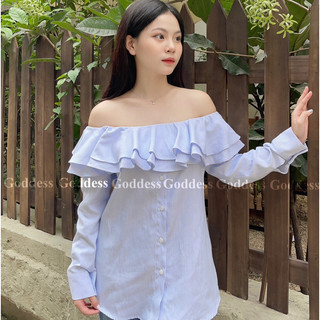 Áo trễ vai kẻ sọc Goddess