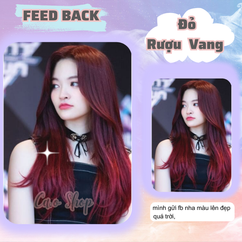 Thuốc Nhuộm Tóc Màu ĐỎ RƯỢU VANG Không Tẩy | Ca.ohairshopr, Ca.ohairshops