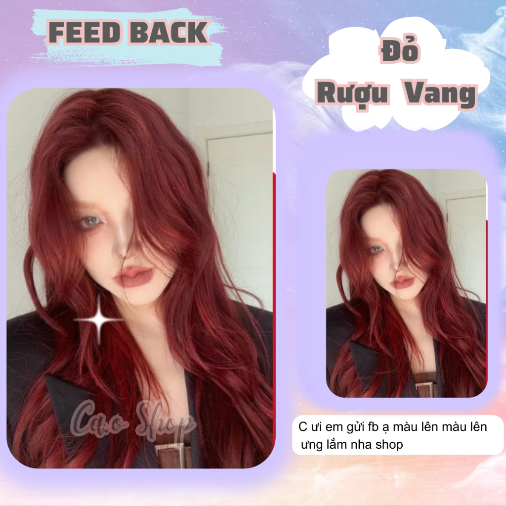 Thuốc Nhuộm Tóc Màu ĐỎ RƯỢU VANG Không Tẩy | Ca.ohairshopr, Ca.ohairshops