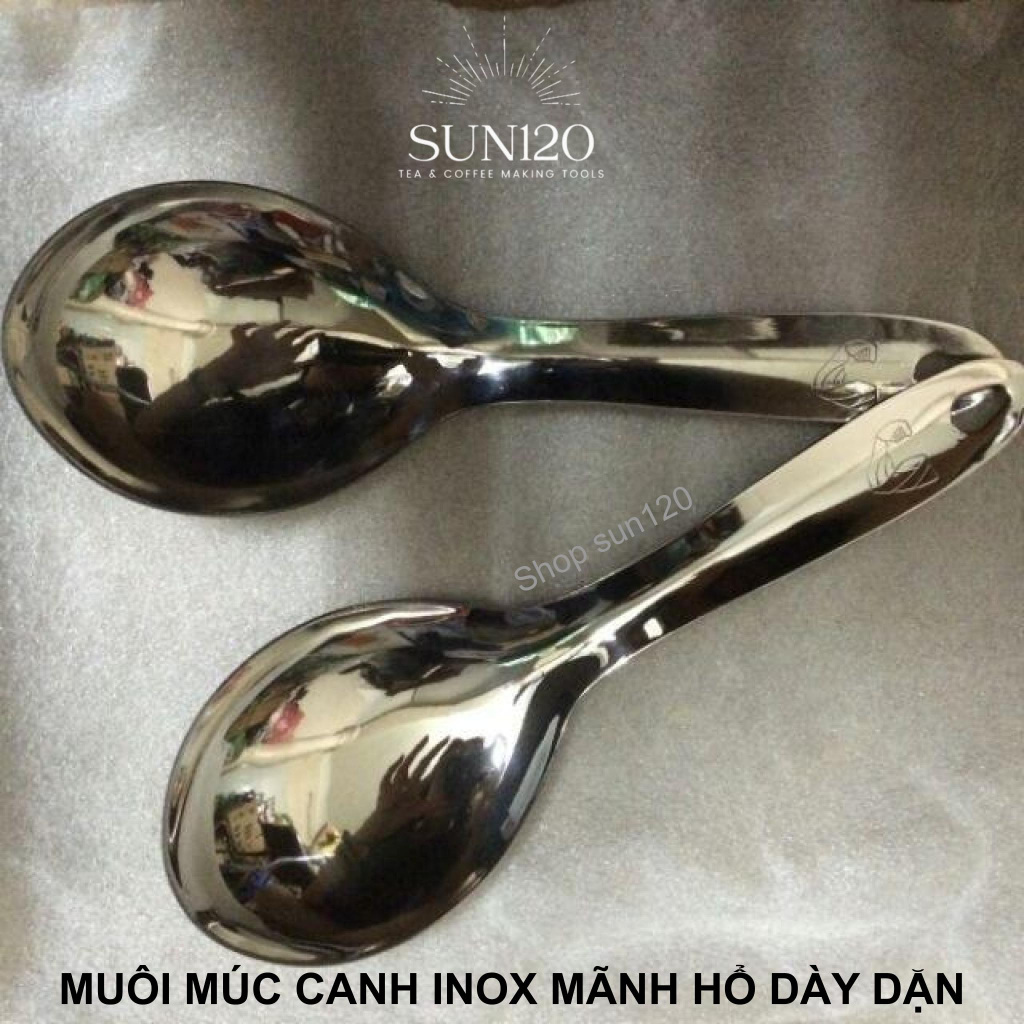 Muôi múc canh inox 304 (vá múc canh) cao cấp Lực Sĩ sáng bóng bền đẹp SL1