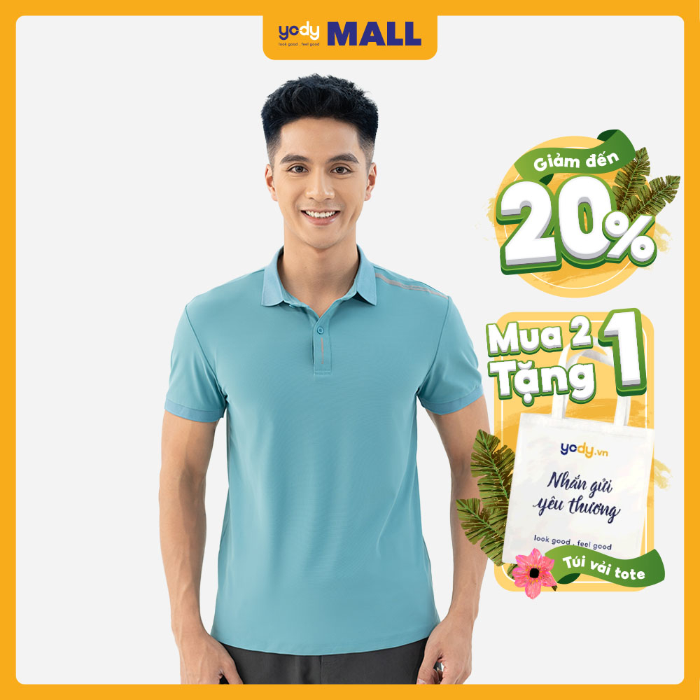Áo polo nam YODY thể thao vải AiryCool Basic nhanh khô, thâm hút mồ hôi tốt SAM5007