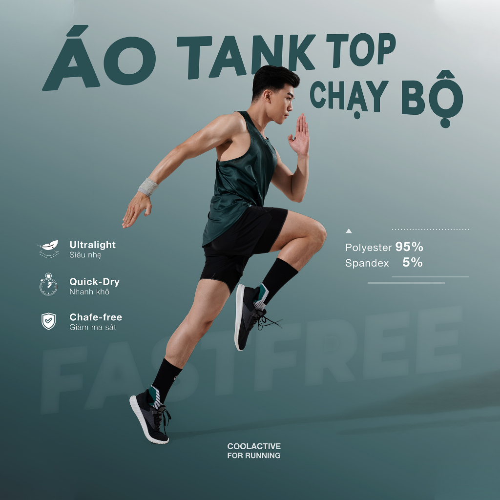 Áo Tank Top chạy bộ nam Fast & Free Run - Thương hiệu Coolmate