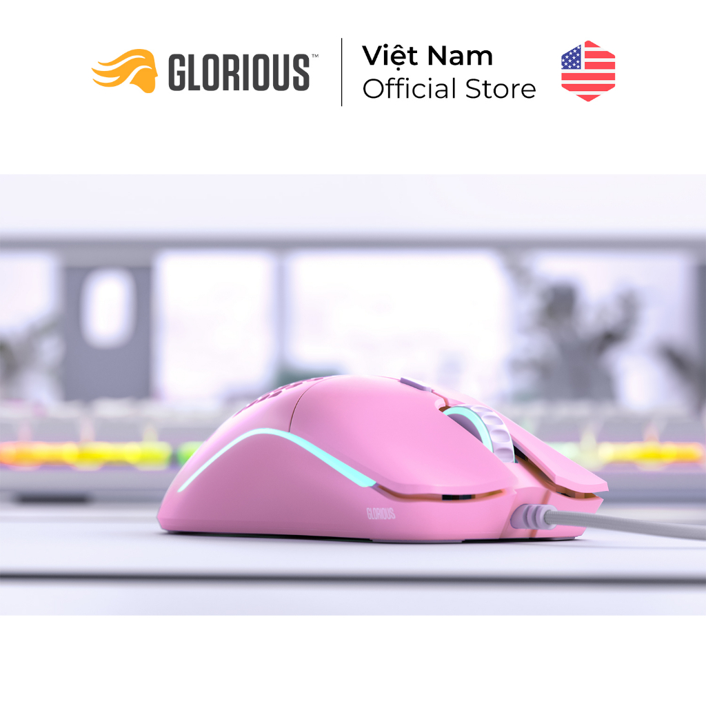 Chuột siêu nhẹ Glorious Model O | Matte Pink (Forge Limited Edition) form đối xứng - Hàng Chính Hãng