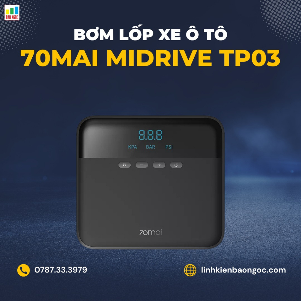 Bơm lốp ô tô tự động Xiaomi 70mai Midrive TP03