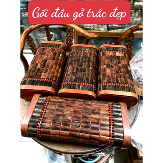 gối gỗ trắc đỏ đen .