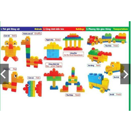 Đoàn tàu tí hon - đoàn tàu hoả - Xếp hình tàu lửa cho bé