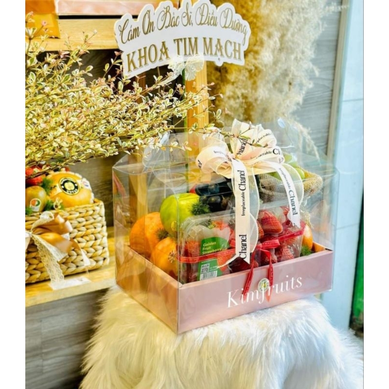 Hộp Mica Quai Xách Đựng Quà Tặng, Trái Cây Sang Xịn