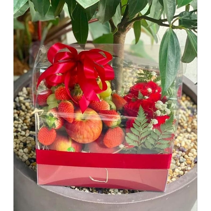 Hộp Mica Quai Xách Đựng Quà Tặng, Trái Cây Sang Xịn