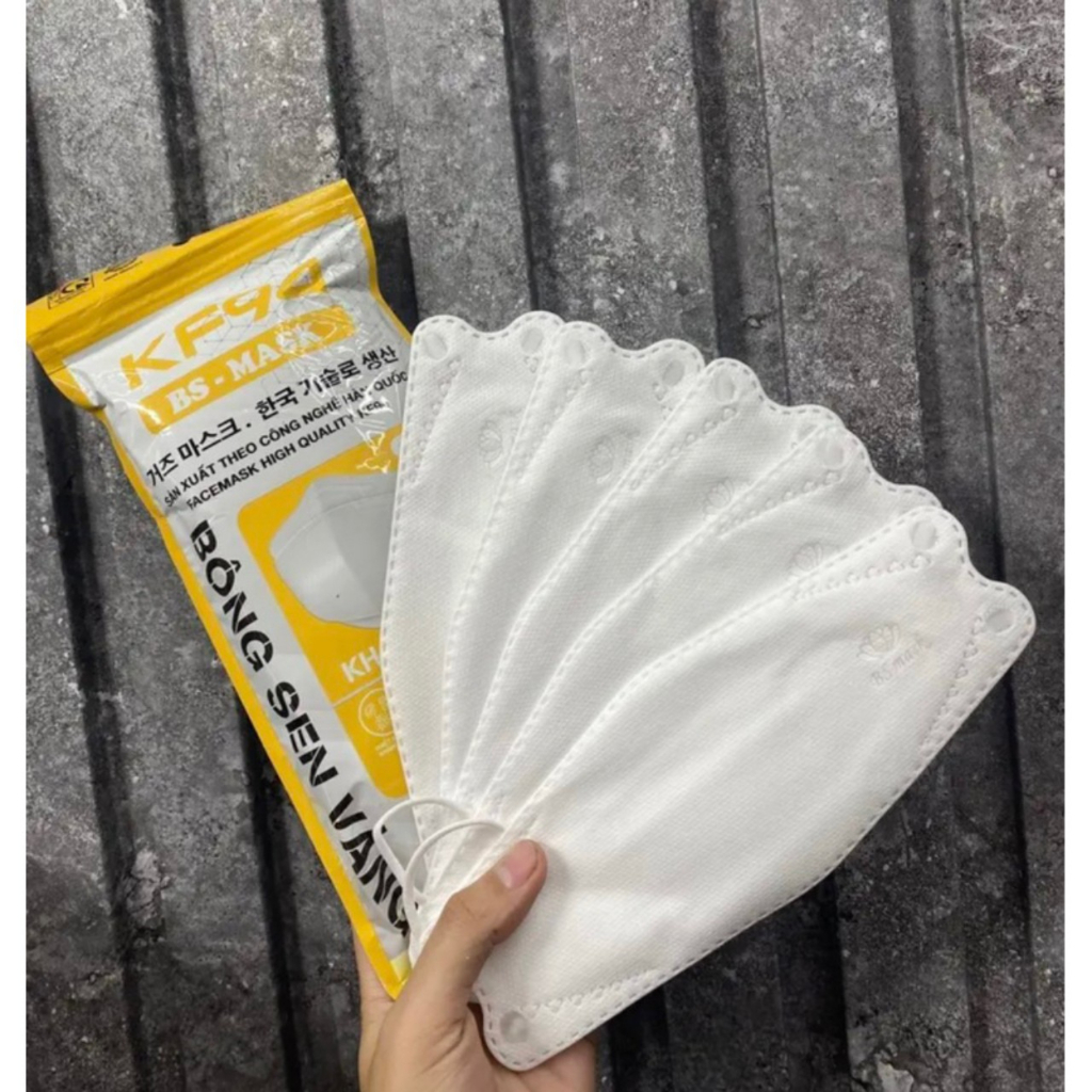 Khẩu Trang 4 Lớp KF94 - 50 cái BÔNG SEN VÀNG