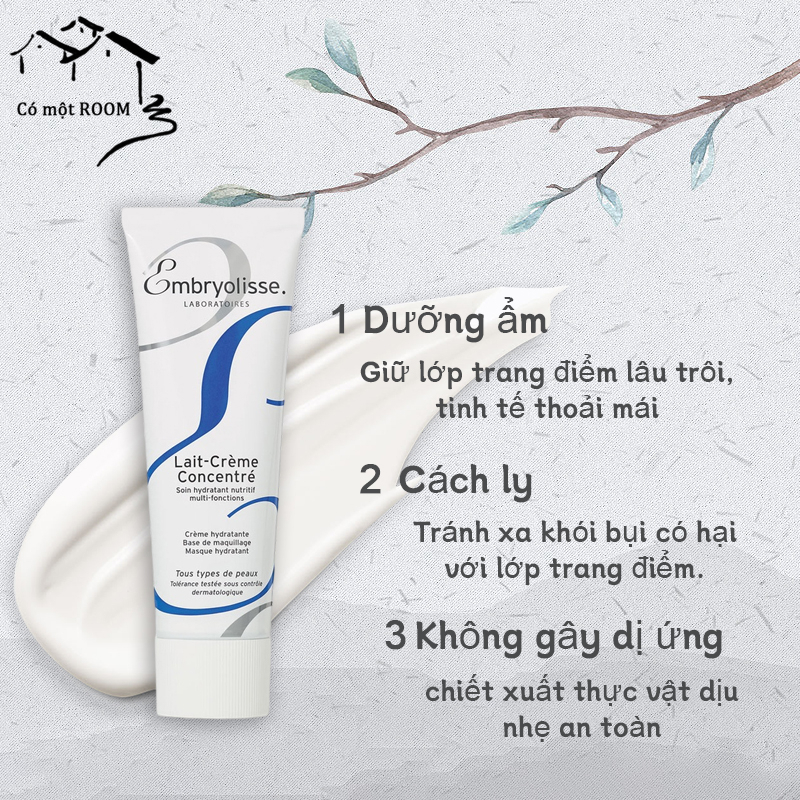 kem dưỡng embryolisse lait creme concentre 75ml Giữ lớp trang điểm lâu trôi, tinh tế thoải mái