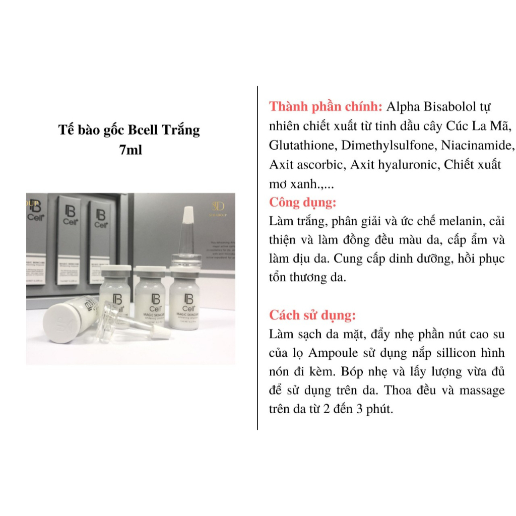 Tế bào gốc Bcell + Magic Skincare Whitening Ampoule giảm nám,ức chế nám da,sáng da và phục hồi 7ml