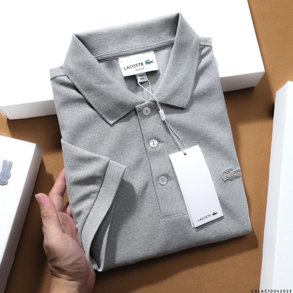 Áo Thun Nam Slimfit POLO BASIC LACOSTE GOLF TRƠN khuy màu Xà Cừ Logo thêu dáng dài 6 màu hàng xuất xịn PL91
