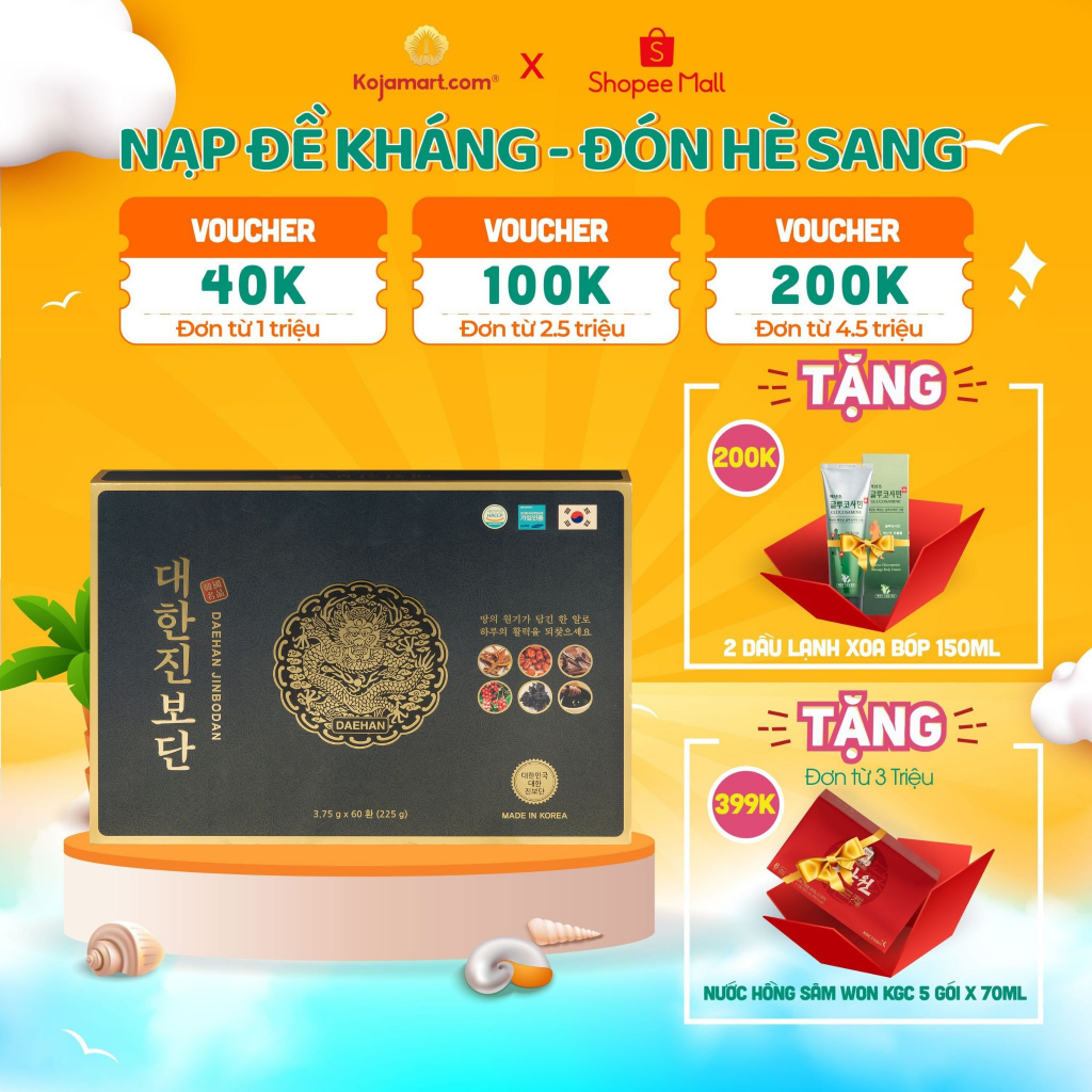 An Cung Ngưu Hoàng Hoàn Hàn Quốc Rồng Vàng Korean Red Ginseng Giúp Bổ Não Và Chống Đột Quỵ Tai Biến Hộp 60 Viên