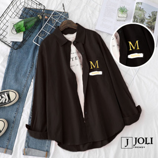 Áo Sơ Mi Nam Nữ JOLI Chất Đũi Xước Mã SM BST02 Dài Tay In Hình Có Túi Ngực Form Rộng Unisex