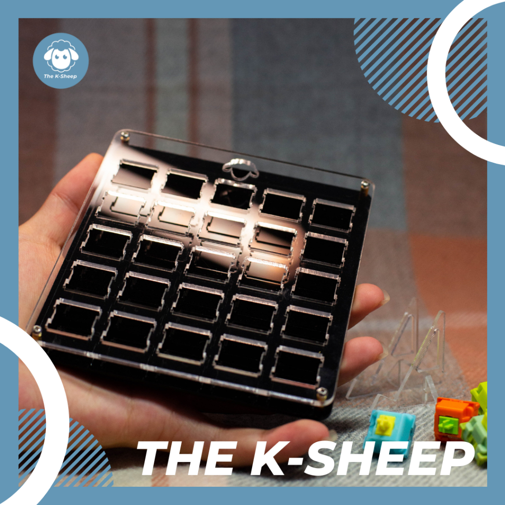 Base Mica Switch Tester Bàn phím cơ | Kệ chưng switch bàn phím ơ bằng Mica | Khung Mica CNC