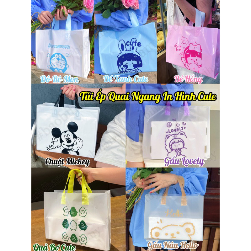 Túi Tote, Túi Nhựa In Hình Cute Đựng Đồ Đa Năng (Nhận In Logo Thương Hiệu Riêng)