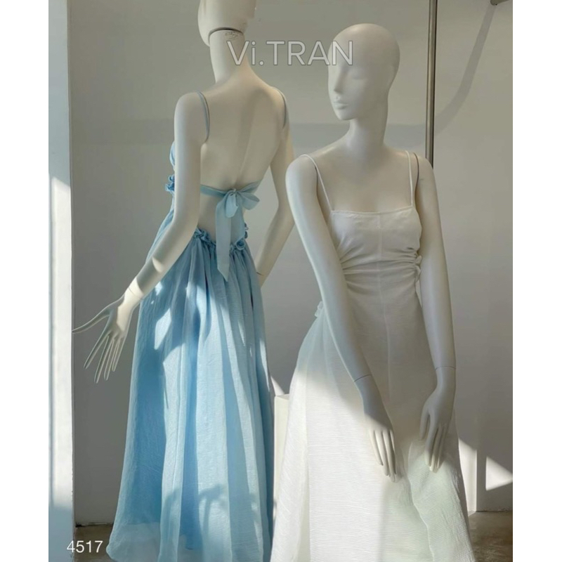 Váy Maxi Nhún Lưng Buộc Nơ Cao Cấp Loại 1. Hình shop