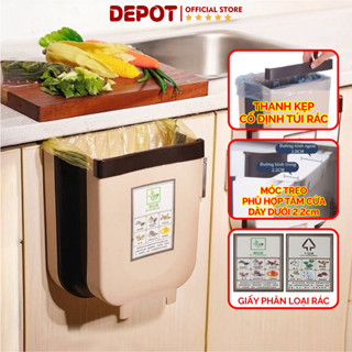 Thùng Rác Gấp Gọn Thông Minh Treo Cạnh Tủ 2 Size Tiện Lợi Full Box