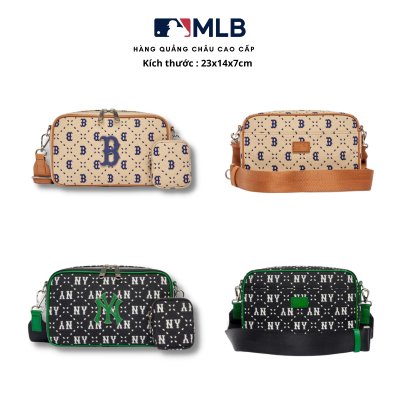 Túi đeo chéo MLB hoạ tiết chữ B monogram hàng Quảng Châu cao cấp dành cho nam và nữ phong cách Hàn Quốc