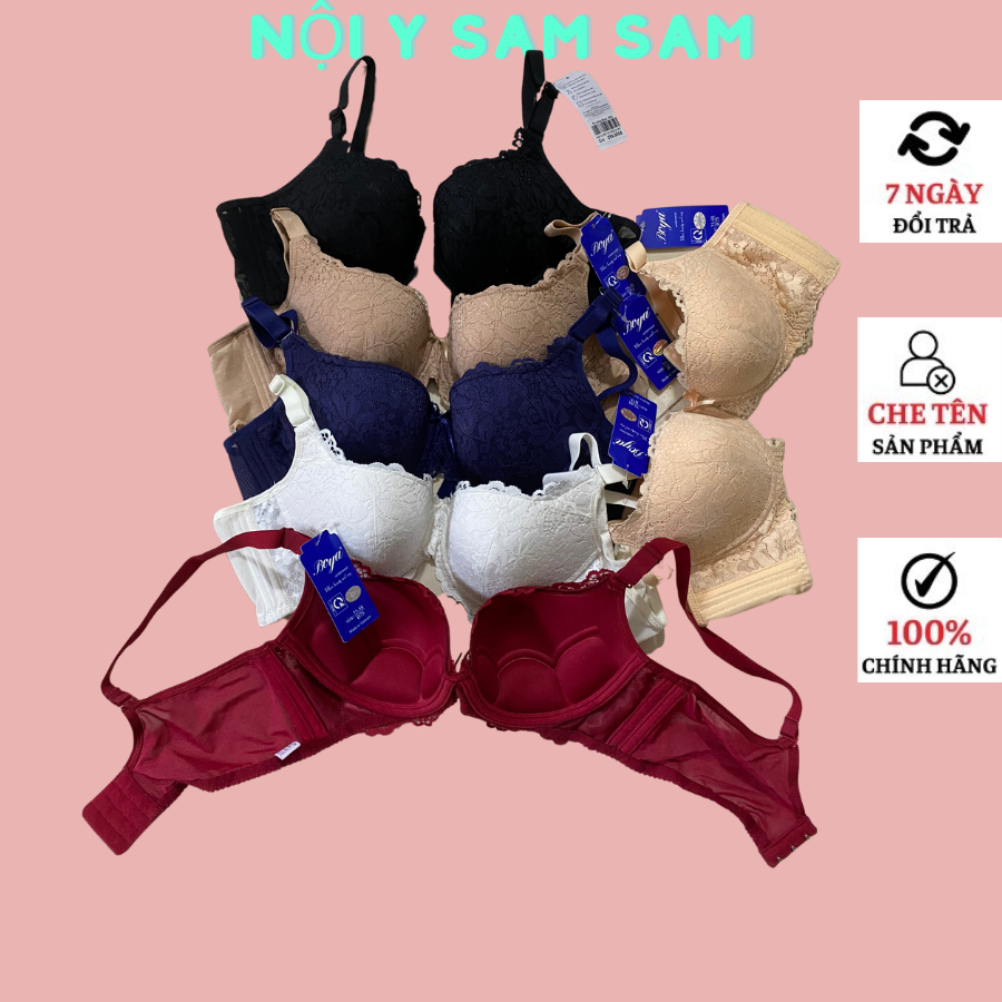  Áo ngực ren có gọng đệm lót mút mỏng 1cm hàng Việt Nam 3 móc gom nâng dây lưng bản to che ko bị ngất mỡ 