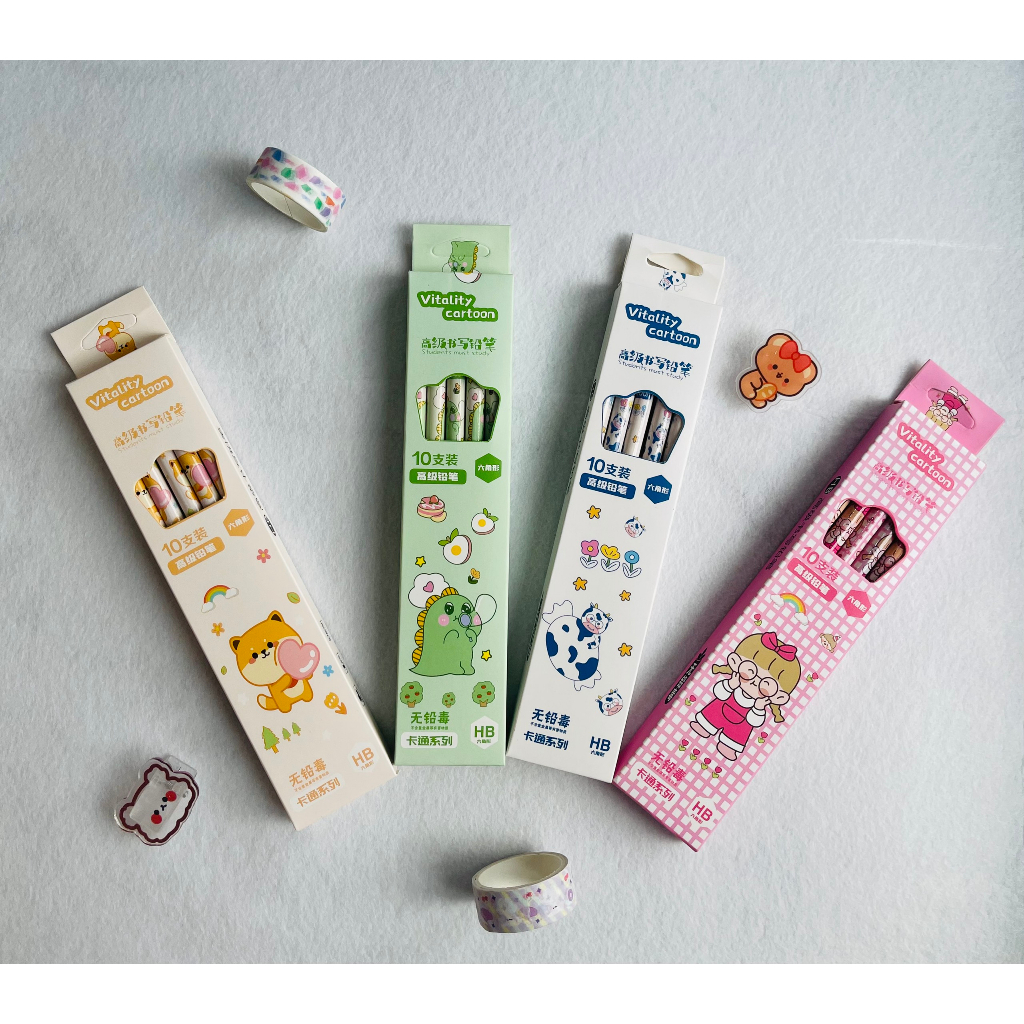 Set 10 bút chì HB hoạt hình (ngẫu nhiên)