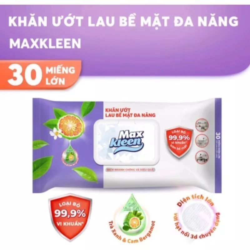 Khăn ướt lau bề mặt đa năng Maxkleen