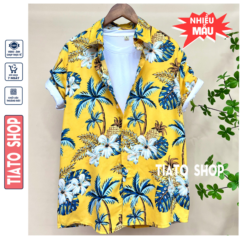 [ẢNH SHOP CHỤP] Sơ mi nhóm, áo hoa quả pijamas đi biển hawaii nam nữ, chụp kỷ yếu Giá Rẻ Hôm Nay