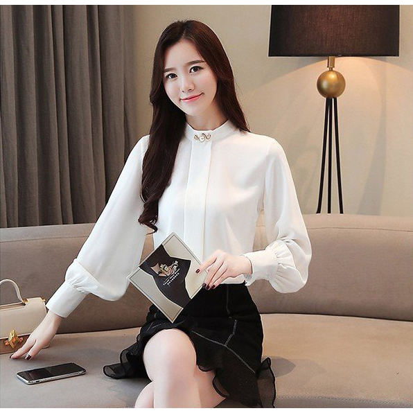ÁO KIỂU CỔ YẾM + PHỤ KIỆN CỔ TAY DÀI THỜI TRANG
