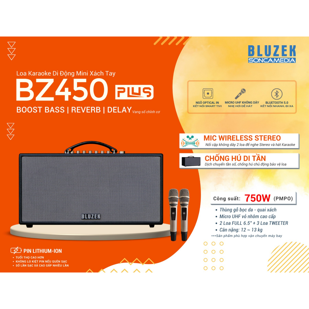Dàn âm thanh di động xách tay BLUZEK BZ450PLUS