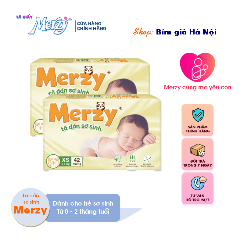 Tã dán sơ sinh MERZY, Tã dán xs merzy  xs MERZY 42 miếng