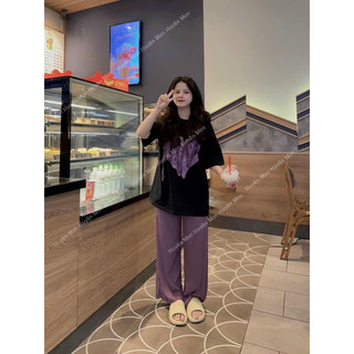 Set bộ áo thun + quần suông tăm