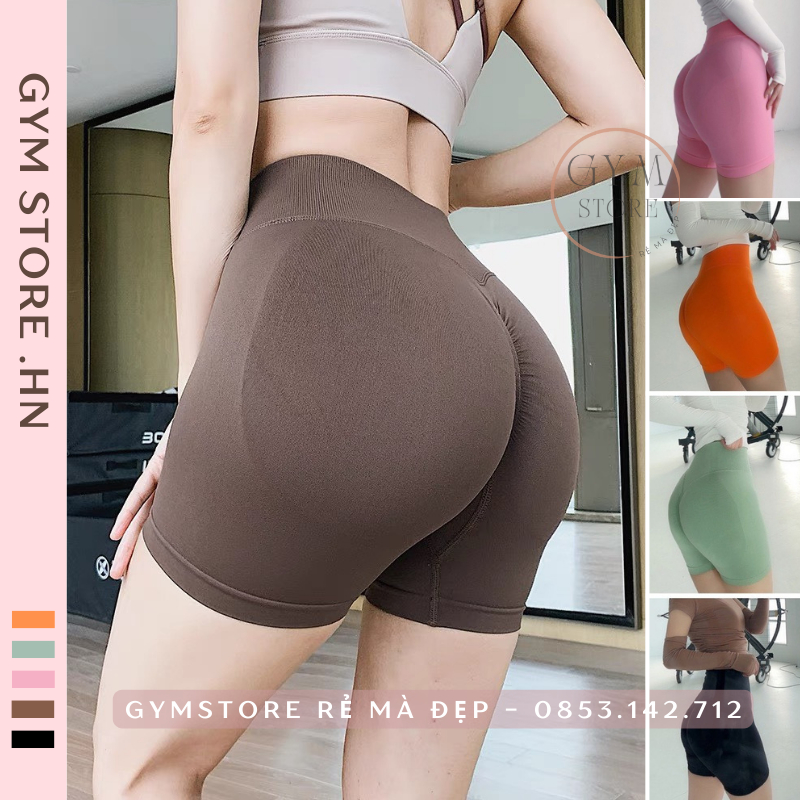 Quần legging Đùi Dệt Biker Chun Mông Tập Gym Yoga Erobic Đồ Tập Thể Thao Nữ Giá Rẻ 𝐆𝐘𝐌𝐒𝐓𝐎𝐑𝐄 100