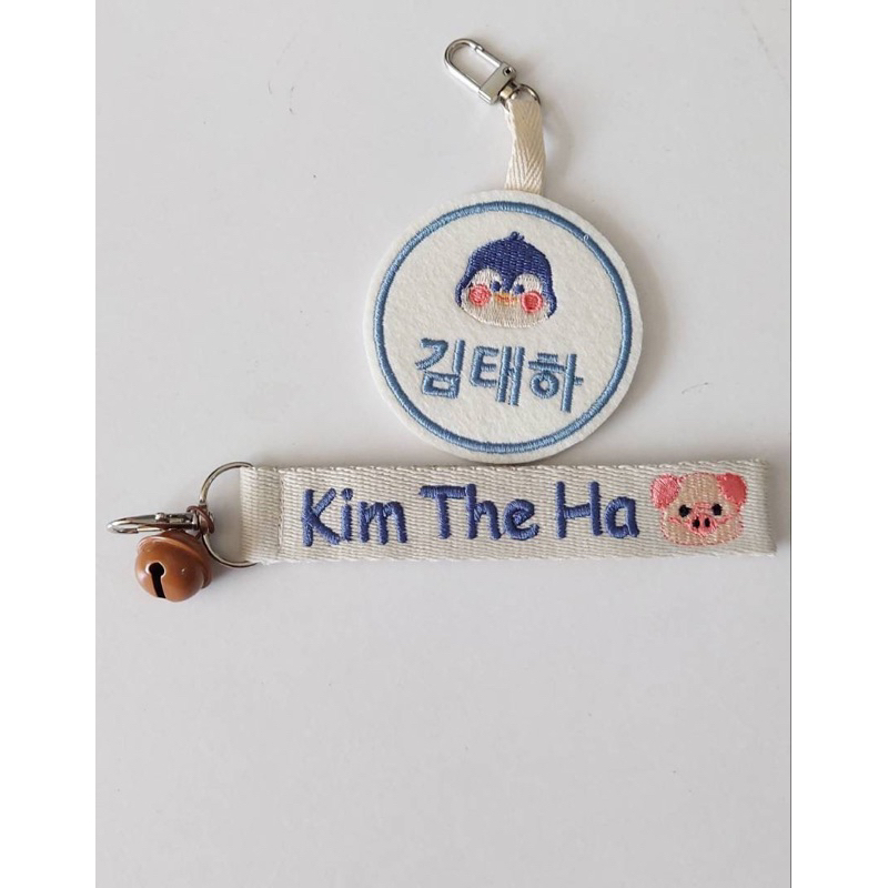 Nametag tròn THÊU TÊN treo cặp cho bé hàn quốc