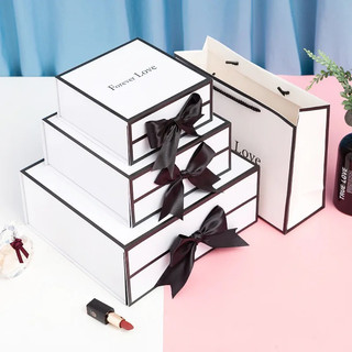 Combo Hộp quà tặng  Forever Love Size 20*15*8 Tặng sinh nhật, valentine, hộp kèm túi giấy, giấy rơm và thiệp chúc