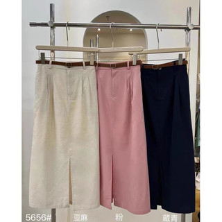 Chân váy linen chun sau xẻ trước 5656 h-xl