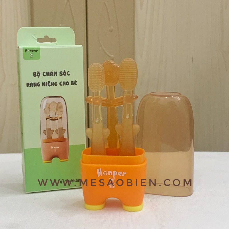 Set bàn chải và rơ lưỡi silicon cho bé