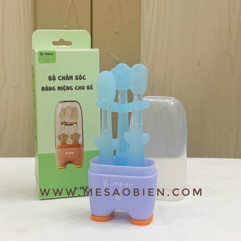 Set bàn chải và rơ lưỡi silicon cho bé