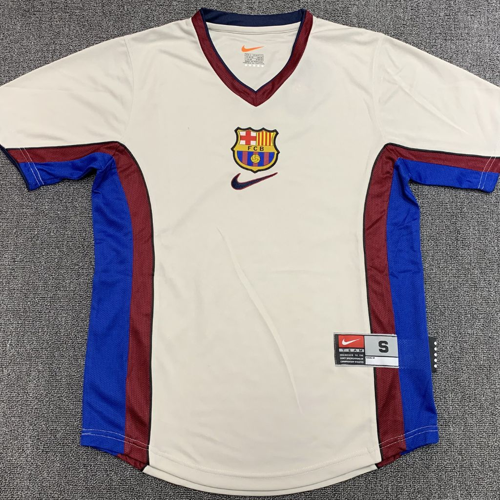 Áo bóng đá retro barca vải Cotton Polyester thời trang blockcore