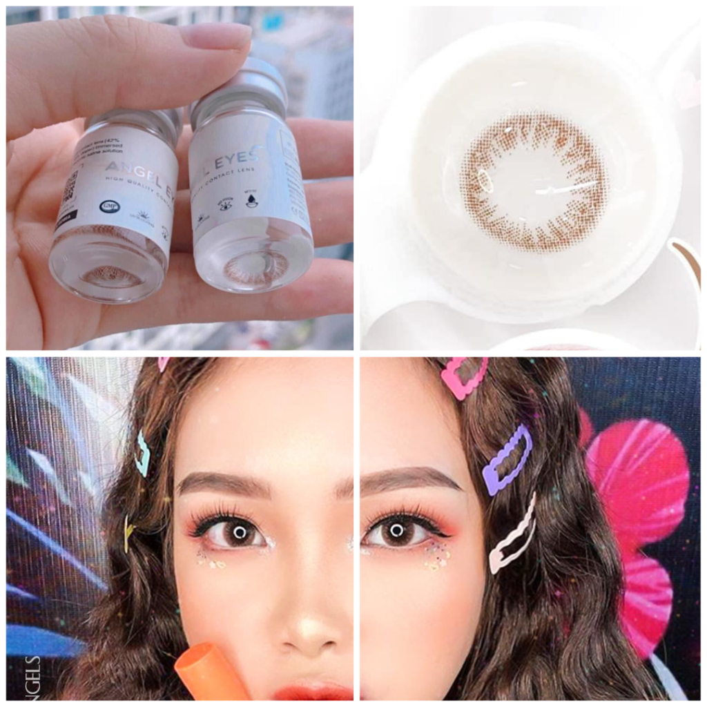 (6 tháng) Kính áp tròng/ LENS nâu trong veo| 13.4mm | Mochi brown | polyHEMA | Hàn Quốc | Angel eyes