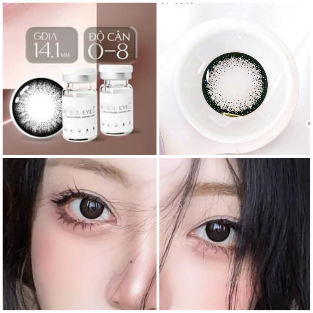 (6 tháng) Kính áp tròng/ LENS đen huyền | giãn to | Magic black | PolyHEMA | Hàn Quốc | Angel eyes